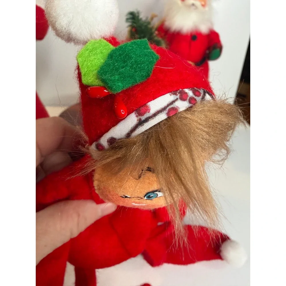 Vintage Annalee Christmas Doll Set Santa Mrs Claus Elf Holiday Figures 2011 2012